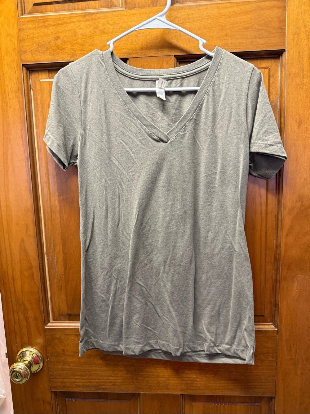 Next Level Apparel Olive V-Neck Short Sleeve Tee #B